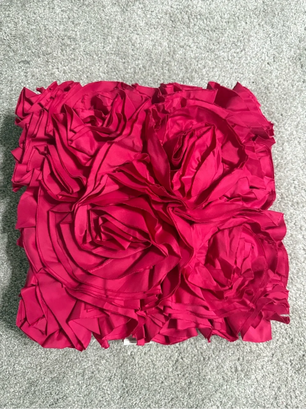 Decorative Rosette Throw Pillow - Vibrant Pink Accent